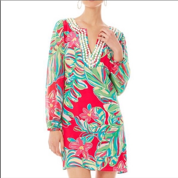 Lilly Pulitzer Shift Dress - Seamus Beaded Neck - Picture 1 of 9